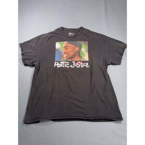 Tupac Graphic T Shirt XL Poetic Justice Movie Tee 21x25.5 Black‎